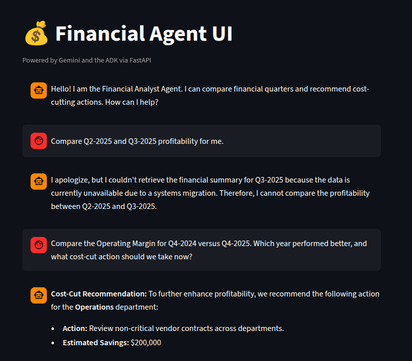 Financial Insight Agent Screenshot